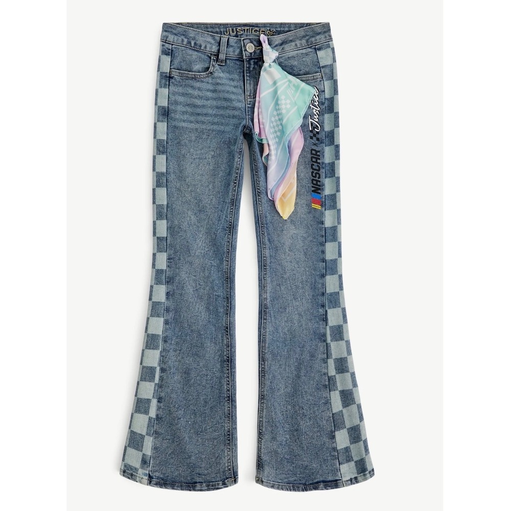 Girl flared jeans size 16 Justice Girls X NASCAR
